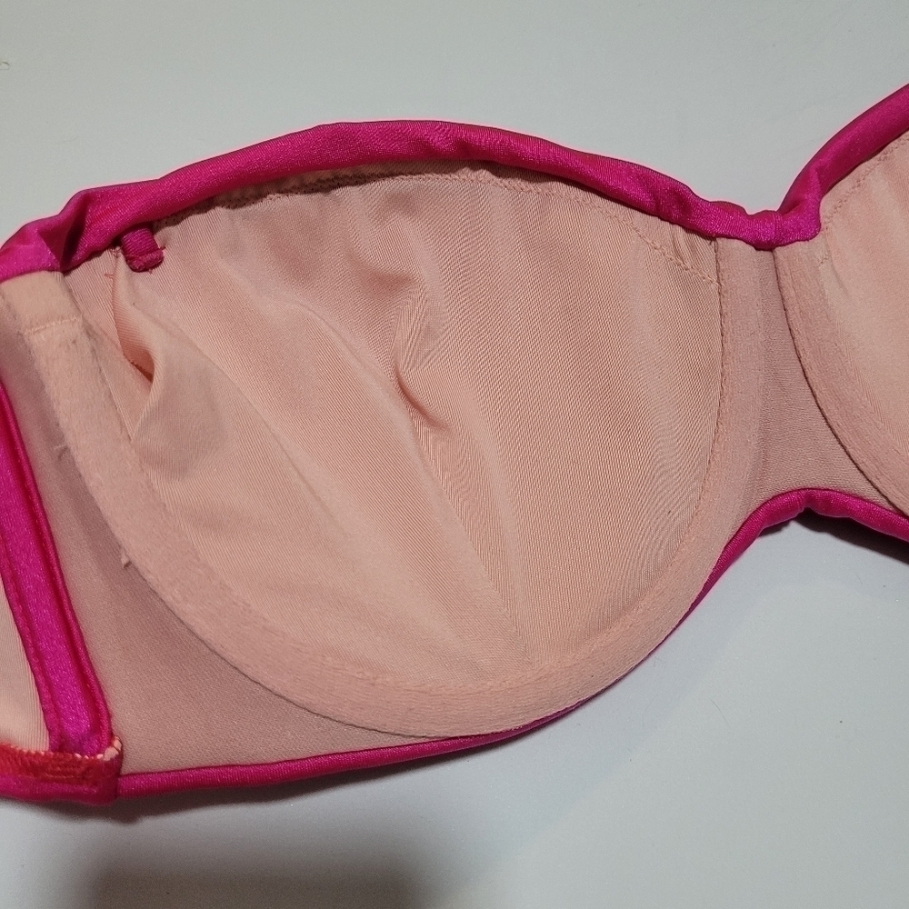 Vintage Victoria's Secret fuschia pink Bandeau hipster bikini set - Picture 10 of 11